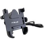 Suporte de Celular em alumínio para Motos Com Carregador Usb