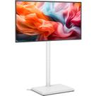 Suporte de chão para TV Rfiver 32-60" com altura ajustável, branco, madeira