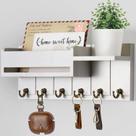Suporte de chave RelaxScene Rack de madeira para montagem na parede com prateleira