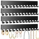 Suporte de colar milylove, acrílico, montado na parede, pacote com 4 unidades, preto