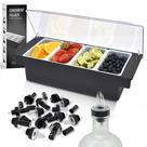 Suporte de condimentos Esatto Bar Products refrigerado com inserções de 4 litros