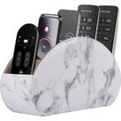 Suporte de controle remoto RHCSZ Leather 5 compartimentos branco