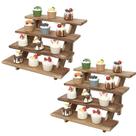 Suporte de cupcake SwallowLiving Rustic Wood para 24 cupcakes x2 Suporte de cupcake SwallowLiving Rustic Wood para 24 cupcakes x2