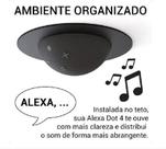 SUPORTE de EMBUTIR NO TETO Preto Alexa Echo Dot 4 & 5 - Redondo