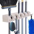 Suporte de esfregão de vassoura para montagem na parede HYRIXDIRECT Heavy Duty Organizer