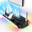 Suporte de estação de resfriamento PS5 Ventilador de carregador duplo LHFDIAN RGB