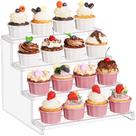 Suporte de exibição Lifewit de 4 camadas transparente para cupcakes e perfumes Suporte de exibição Lifewit de 4 camadas transparente para cupcakes e perfumes