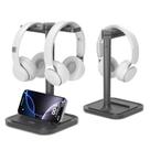 Suporte de fone de ouvido KDD duplo rotativo com suporte de telefone para mesa