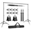 Suporte de fundo EMART para estúdio fotográfico de 10 x 7 pés (LxA) ajustável