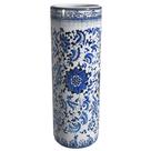 Suporte de guarda-chuva Red Lantern 24 porcelana floral azul e branca