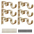 Suporte de haste de cortina Shonmogar Double, 1 polegada, metal dourado, pacote com 6