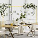 Suporte de haste suspenso em arco de mesa Putros Over The Table Gold Suporte de haste suspenso em arco de mesa Putros Over The Table Gold