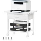 Suporte de impressora Lerliuo Under Desk com gaveta branca de 2 camadas Suporte de impressora Lerliuo Under Desk com gaveta branca de 2 camadas