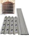 suporte de inox para grelhas e espetos para churrasqueiras 6 tubos aluminio 60cm
