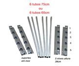 suporte de inox para grelhas e espetos para churrasqueiras com tubos aluminio