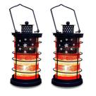 Suporte de lanterna Vintage Metal American Flag de 4 de julho (conjunto 2)