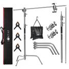 Suporte de luz fotográfica LOMTAP C Stand em aço inoxidável