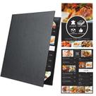 Suporte de menu JK PREMUS Leather Double View 8,5x11 preto