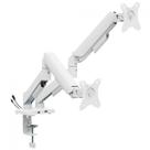 Suporte de Mesa Bluecase Ergo Flexy, Articulado, Com Conectores USB, Para Dois Monitores de 17" a 32", Branco, BSMTS02U-1WBX