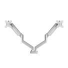 Suporte De Mesa Bluecase Ergo Flexy Para Dois Monitores, 12" a 32", Tri-Articulado, Pistão a Gás, Até 10+10kg, Vesa, Branco - BSMTG02-3WBX
