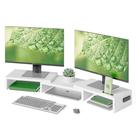Suporte de monitor duplo Riser BONTEC ajustável com suporte para smartphone