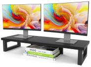 Suporte de monitor duplo Riser WESTREE de madeira/aço para 2 monitores