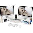Suporte de monitor duplo RUILALIFE com gaveta branca