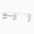 Suporte de Monitor em MDF Branco TX 80cm com Prateleira Lateral Design Clean e Funcional