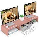 Suporte de monitor Riser WESTREE Dual 3 prateleiras com gaveta branca