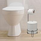 Suporte de papel higiênico com lixeira integrada preto plug lar praticidade e design moderno