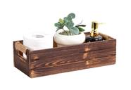 Suporte de papel higiênico decorativo de madeira TIMRIS Rustic Brown