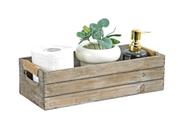 Suporte de papel higiênico decorativo de madeira TIMRIS Rustic Grey