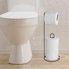 Suporte de papel higiênico em pé preto aramado plug lar moderno, leve e resistente