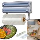 Suporte De Papel Toalha Alumínio Filme Para Cozinha 3 Em 1 Não Enrola Linha Premium