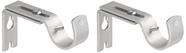 Suporte de parede com haste de cortina e ganchos Amazon Basics Silver Set 2