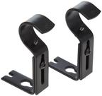 Suporte de parede com haste de cortina Hooks Amazon Basics Black (conjunto de 2)