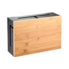 Suporte de parede com tampa magnética de bambu da caixa de gerenciamento de cabos Kos Design Suporte de parede com tampa magnética de bambu da caixa de gerenciamento de cabos Kos Design