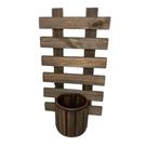 Suporte de Parede em madeira com vaso redondo