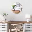 Suporte de parede Mirror Itrue Small Round 30 cm com estrutura de metal dourado