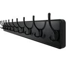 Suporte de parede para cabide WEBI 98,2 cm com 10 ganchos pretos
