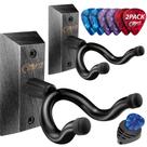 Suporte de parede para guitarra CleFarc, pacote com 2 palhetas e suporte para guitarra