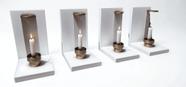 Suporte de parede para velas em MDF branco Kit com 04 Suporte de parede para velas em MDF branco Kit com 04