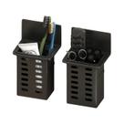 Suporte De Parede PP Preto E Branco Para Escova De Dentes E Pasta De Dente - Caixa Organizadora Para