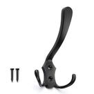 Suporte de parede Vintage Zinc Alloy Double Hook preto Suporte de parede Vintage Zinc Alloy Double Hook preto