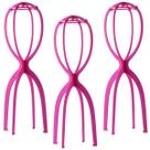 Suporte de peruca Dreamlover Tall Stand para perucas longas rosa choque, pacote com 3