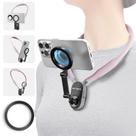 Suporte de Pescoço Magnético para Celular Sakura - Suporte para Selfie POV/Vlog - Suporte de Peito para Celular Mãos Livres - Gravação de Vídeo - Compatível com iPhone 12-16 Pro Max Plus Mini na Cor Rosa Sakura