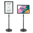 Suporte de placa de pedestal VEVOR 11x17" de altura ajustável preto