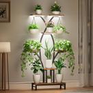 Suporte de plantas com luzes de cultivo VOZZYOTO 7 camadas de 63 polegadas