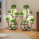Suporte de plantas interno com luzes de cultivo, pacote com 2, 6 camadas, canto preto
