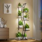 Suporte de plantas MJOMKN 62 de altura com luz de cultivo interno de 7 camadas